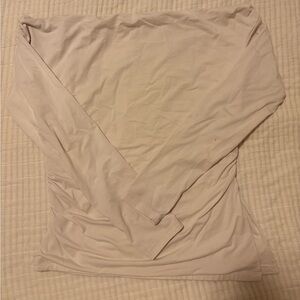 Abercrombie & Fitch white asymmetrical Off-Shoulder Top